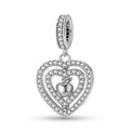 Apple Heart Charm 925 Sterling Silver Stone Pendant Bead For DIY Charm Bracelet Necklace Lucky Jewelry Gift