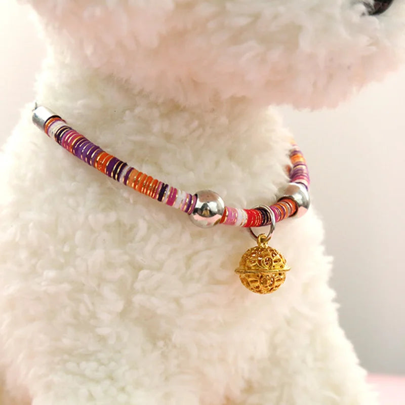 Cat Collar with Bell Adjustable Necklace Pet Dog Collars
