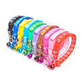 Pet Collar With Bell Cartoon Footprint Colorful Dog Puppy Cat Kitten Collar