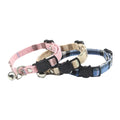 Plaid Cat Collar Bell Necklace Safety Adjustable Collar