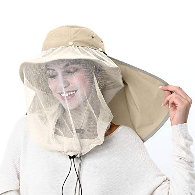 Summer Mosquito Head Net Hat Sun Hat Safari Hat