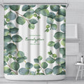 Nordic Green Plant Print Waterproof Shower Curtain Bath Curtains 180x180cm