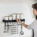 Kitchen Free Perforated Space Aluminum Seasoning Bottle Storage Rack