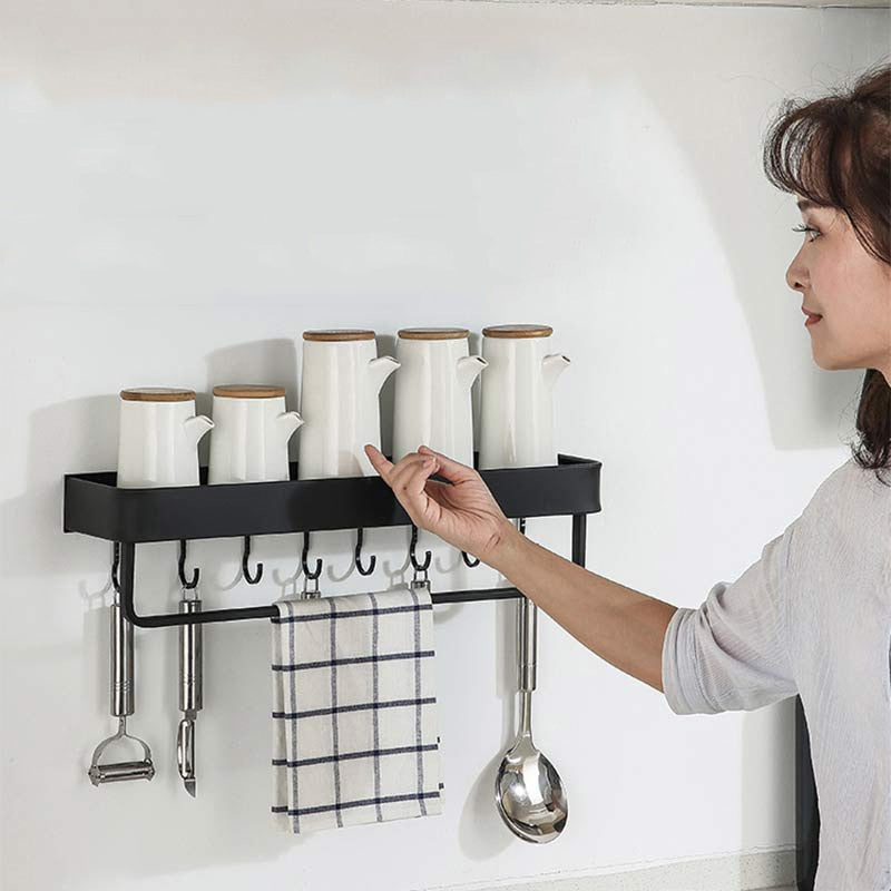 Kitchen Free Perforated Space Aluminum Seasoning Bottle Storage Rack