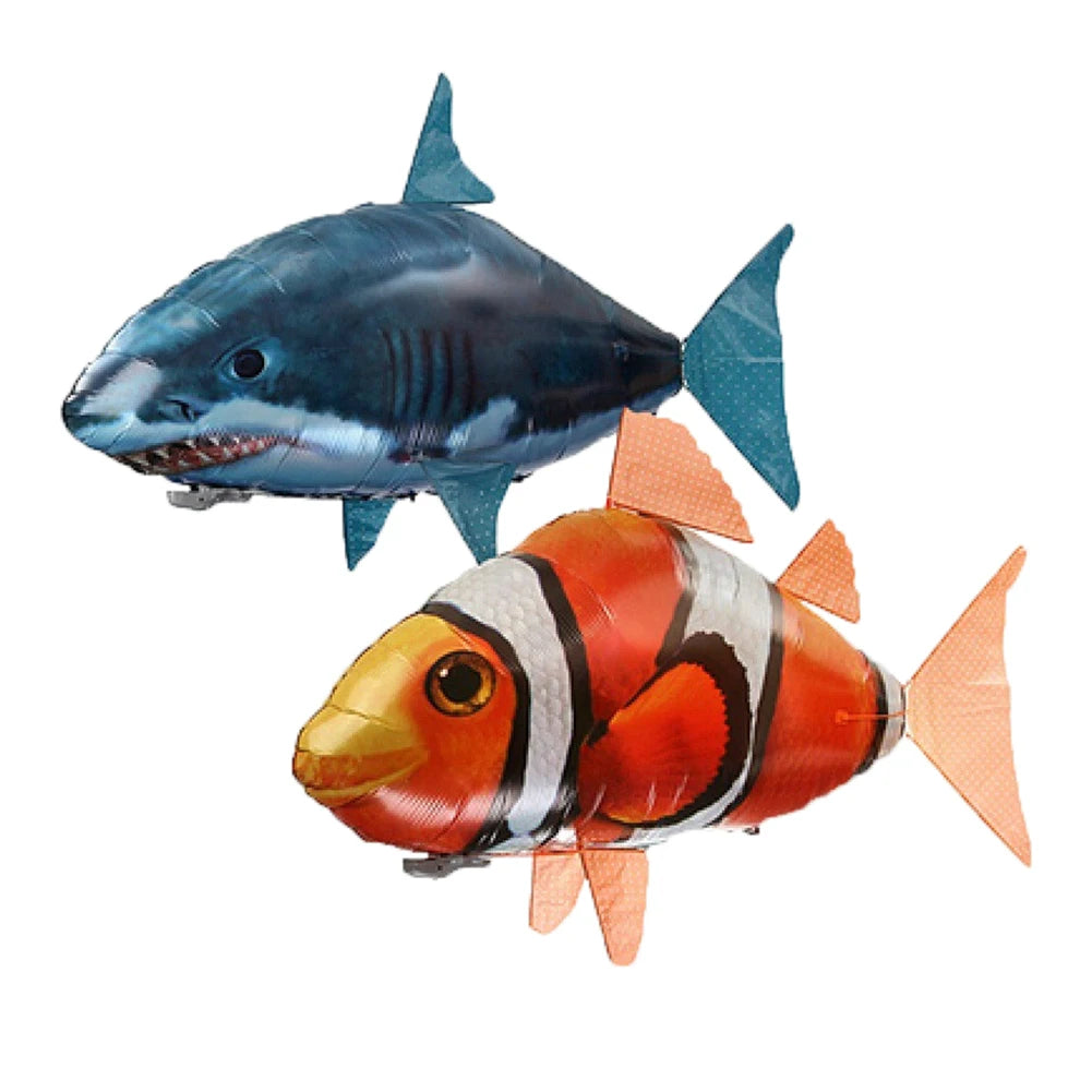 Kids Electric Remote Control Flying Fish Shark Clownfish Toys