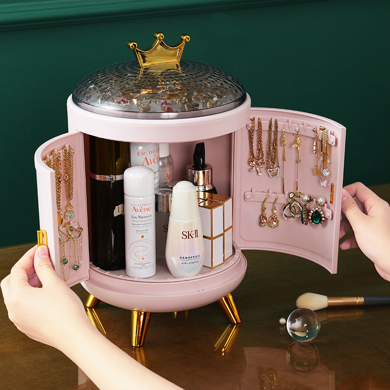 Luxury Rotary Jewelry Storage Box Earrings Necklace Display Stand