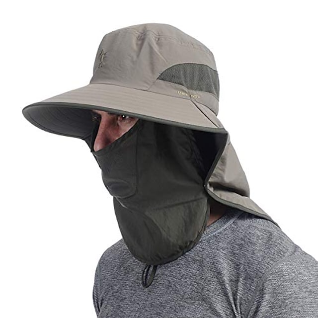 Men Summer Bucket Hat Fishing Hat with Neck Face Flap Cover