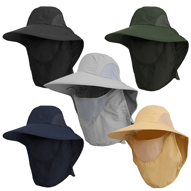 Wide Brim Sun Hat Bucket Hat with Neck Face Flap Cover