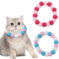 Cute Hairball Cat Collar Colorful Kitten Plush Necklace