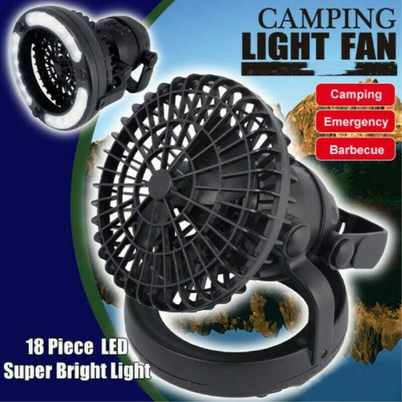 2 In 1 Portable LED Camping Light With Cooling Fan Outdoor Camping Hiking
