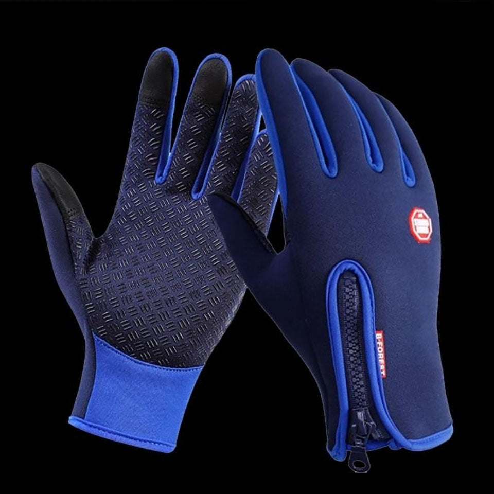Full Finger Windproof Leather Warm Anti Slip Fishing Cycling Gloves