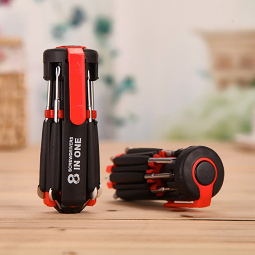 Pocket 8 in 1 Screwdriver LED Light Multi-function Repair Tools