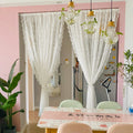 White Lace Embroidered Tulle Sheer Window Curtains for Home Living Room Bedroom Decoration
