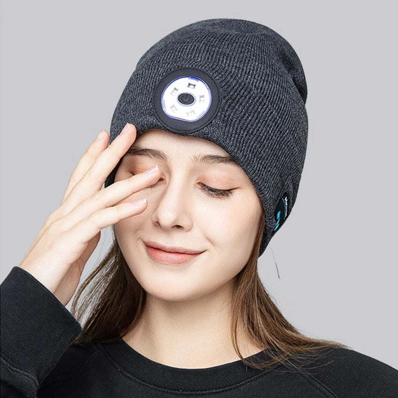 Winter Beanie Hat Wireless Bluetooth V5.0 Smart Cap Headphone