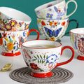 Pastoral Style Flower Patter Ceramic Coffee Mug Beauty Porcelain Cup
