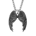 Men's Retro Angel Wings Titanium Steel Pendant Necklace