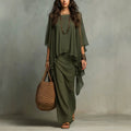 Womens Sleeveless Vest Dress Outerwear Two-piece Set