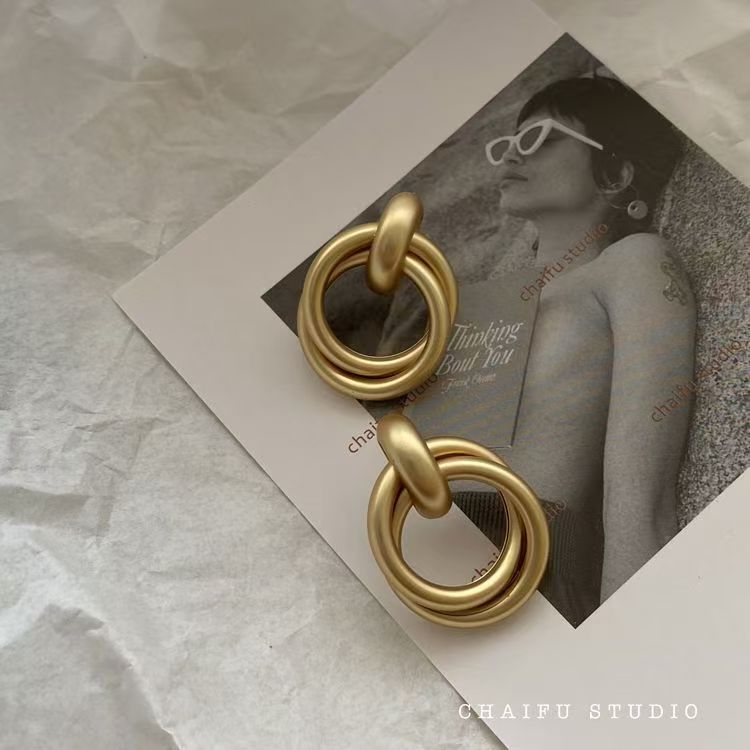 Minimalist Metal Statement Earrings, Trendy Retro Baroque Ear Ornaments