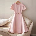 Womens Elegant Waist-cinching Casual Dress