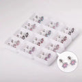 European And American-style Stainless Steel Oil-dripping Seven-petal Flower Stud Earrings