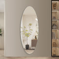 65  X 24  Full Length Wall Mirror, Oval Design, 5mm Copper-Free Silver Glass, Moisture-Resistant & Anti-Oxidation, HD Reflection, Wall-Mounted For Entryway, Bedroom & Salon