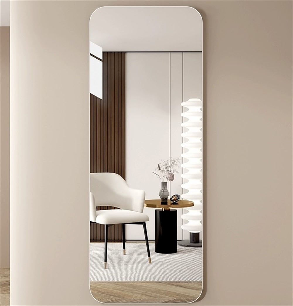 65 X 24  Inch Full Body Round Corner Mirror For Living Room Bedroom Cloakroom Wall Hanging With Hanging Hole High Quality 5mm Silver Mirror Explosion-proof Glass