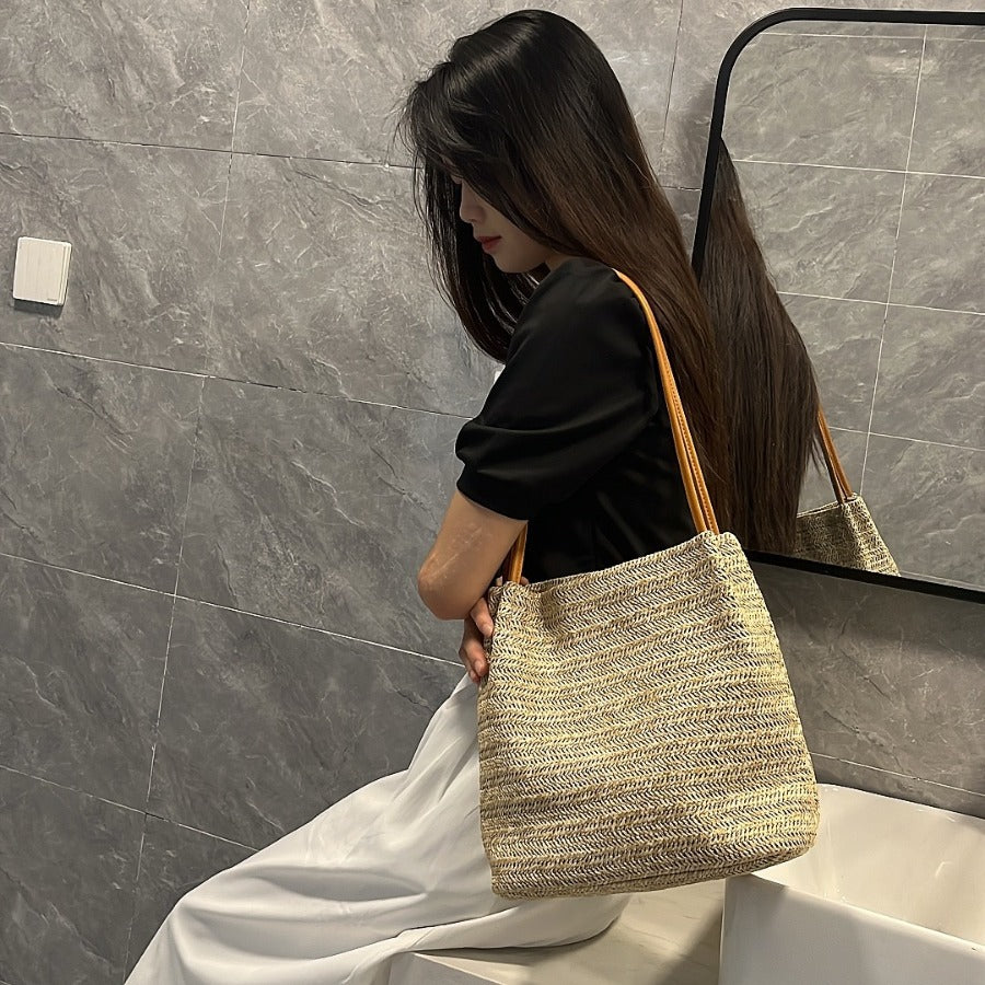 Versatile Casual Straw Shoulder Bag For Women