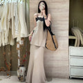 Spring Summer High-Waisted Age-Defying Two-Piece Skirt Set