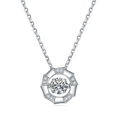 S925 Sterling Silver 0.5ct D Color VVS1 Moissanite Circular Hollow Necklace 45cm Platinum Plated GRA Certified Gift Box