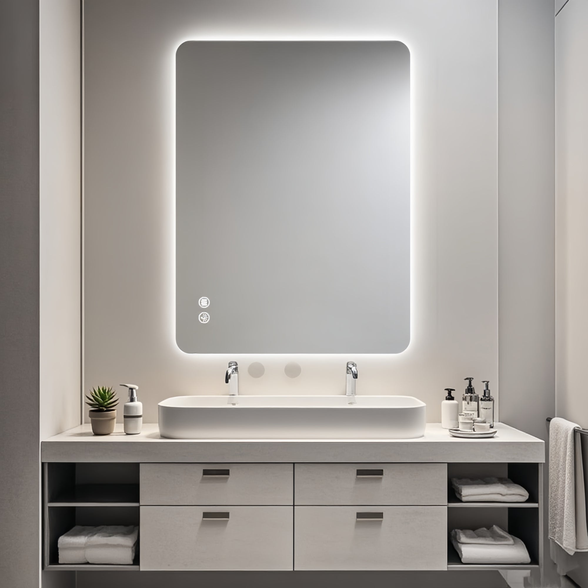 Rectangular Backlit Mirror Bathroom 24 X36