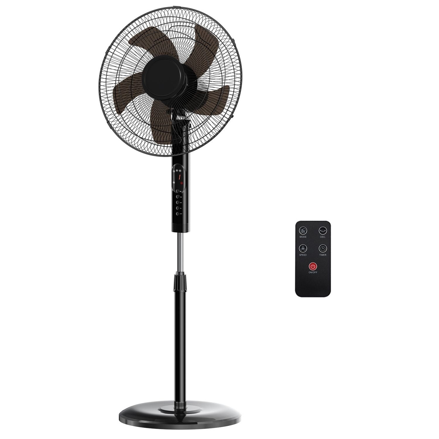 Remote Control Quiet Standing Fan, Oscillating Pedestal Fan With Adjustable Height, Timer And Multiple Modes For Bedroom Office