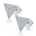 S925 Sterling Silver 114pcs D Color VVS1 Moissanite Triangle Stud Earrings 3D Pyramid Screw Back Hypoallergenic GRA Certified Gift Box