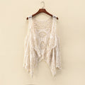 Womens Solid-color Thin Sleeveless Lace Jacket