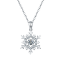 S925 Sterling Silver 0.5ct D Color VVS1 Moissanite Snowflake Necklace 45cm Platinum Plated Pave Design GRA Certified Gift Box