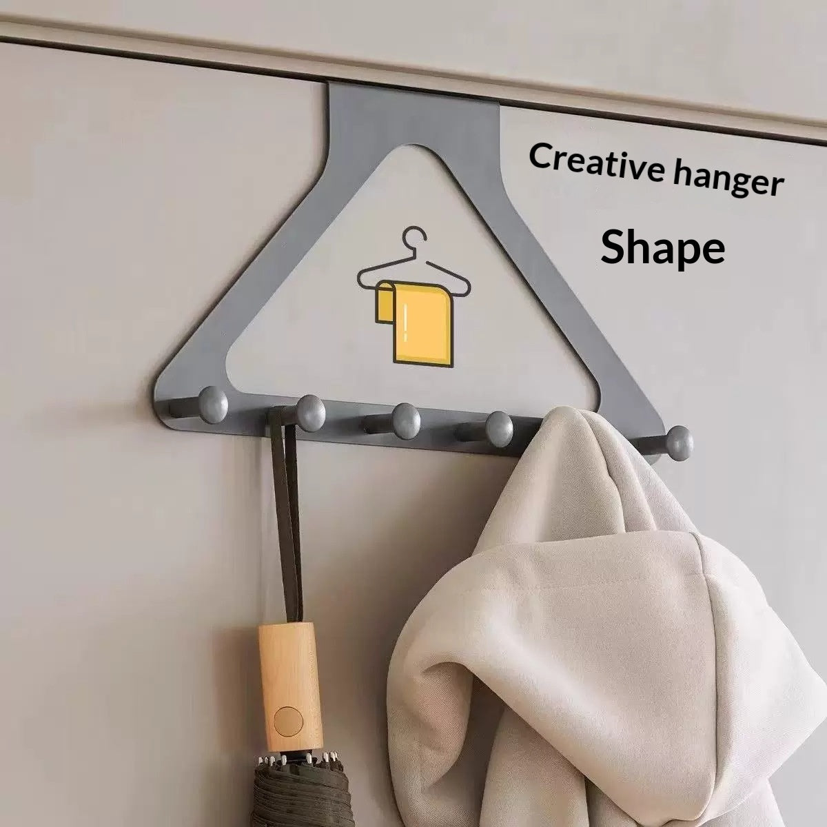 Door Hook No Drilling Required Space-saving Clothes Hanger For Bedroom Doors