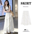Summer New Arrivals Patchwork Twill Lace Skirt