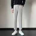 Draped Classic Tailored Slim-fit Straight-leg Casual Pants