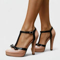 Womens Chunky-heeled Platform Extra-high Heels