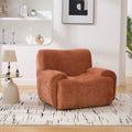 42  Wide Modern Upholstered Oversized Accent Chair, Boneless Single Sofa Chair, Chenille Armchair Comfy Reading Lounge Chair With Deep Seats For Living Room Bedroom Apartment, Dorms, Orange