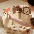 Wooden Multiplication Chart Board With 3D Fox Lion Bear Animal Head Kids Math Times Table Learning Toy