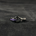 1pcs Black Knot Wrapped Purple Crystal Adjustable Open Ring, Dark Cool Trendy Style, For Men Women Daily Party Wear & Couple Valentine Gifts