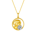 S925 Sterling Silver Gold Plated 1ct Moissanite Chinese Zodiac Pendant Necklace 5.2g Benmingnian Gift GRA Certified Gift Box