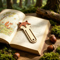 Retro Log Animal Bookmark Fox Bear Lion Three-dimensional Wooden Clip Student Reading Stationery Holiday Gift