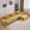 Modular Combination, Bamboo Joint Shape, Armchair, Extra-Large Compression & 3 1 Seater Chenille Deep-Seat  With 3 Pillows  All Fit Living Room Bedroom
