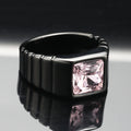 Father's Day Men's Square Stone Simple Ring