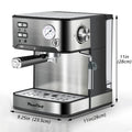 20 Bar Professional Espresso Machine With Milk Frother, Single & Double Shot, ESE Pod Compatible, Pressure Display, Removable Water Tank For Cappuccino, Latte, & Macchiato  Home Barista Edition