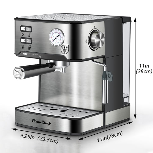 20 Bar Professional Espresso Machine With Milk Frother, Single & Double Shot, ESE Pod Compatible, Pressure Display, Removable Water Tank For Cappuccino, Latte, & Macchiato  Home Barista Edition