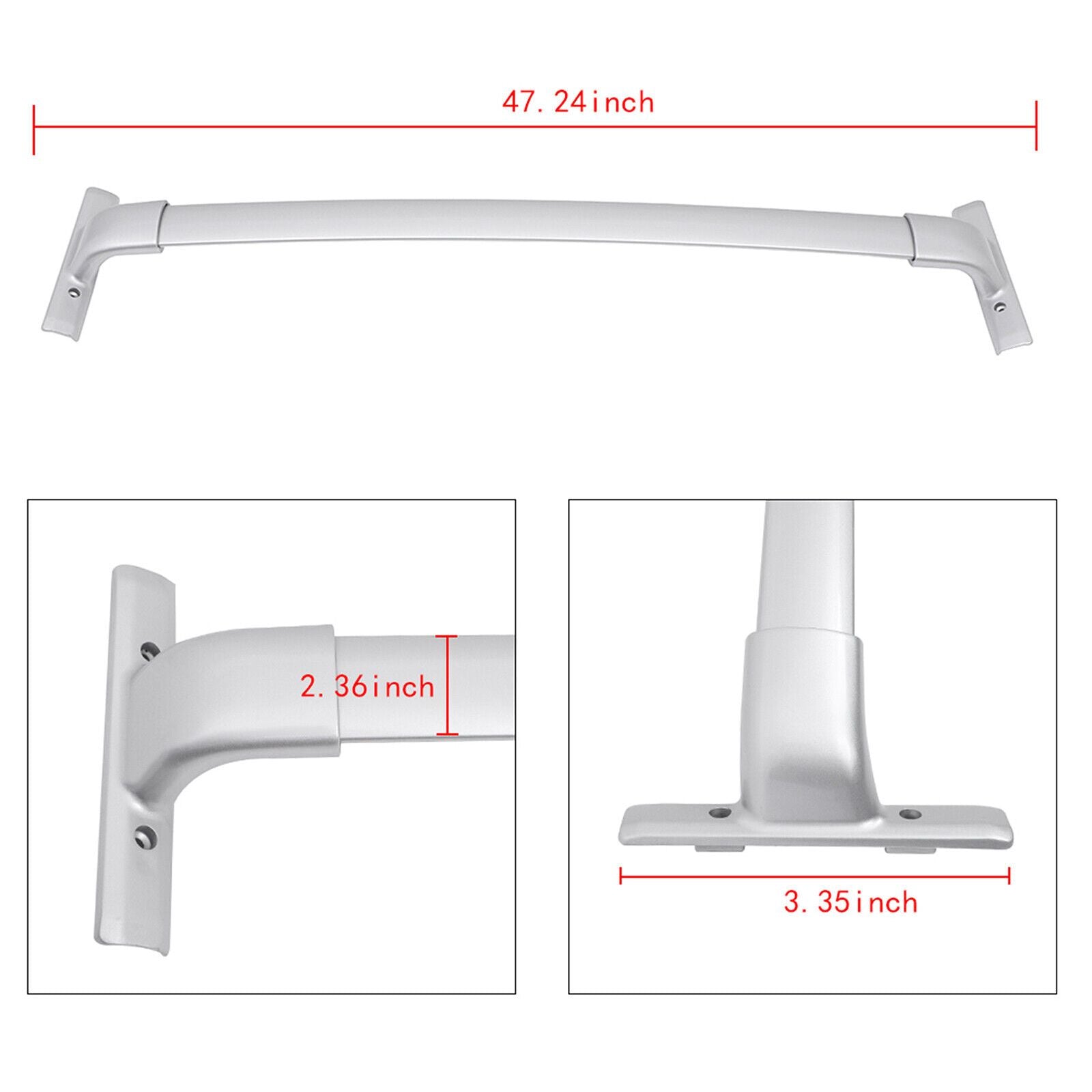 For 2015-2021 Murano S Sport Utility Roof Rack Rails Cross Bars Silver Aluminum