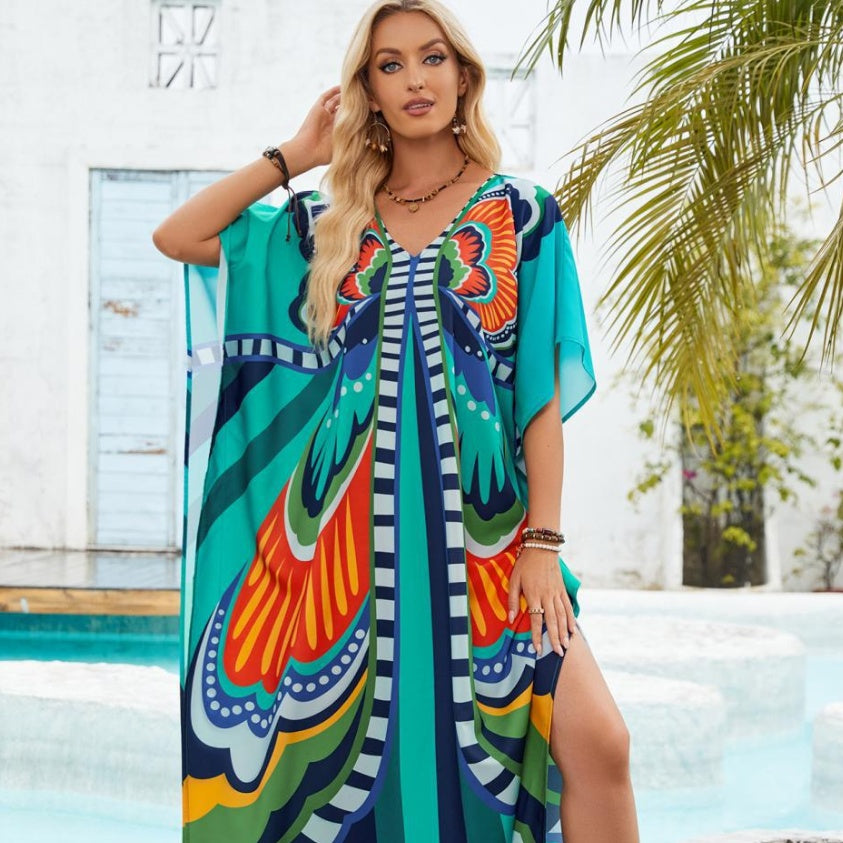 Real-shot European And American Cross-border Printed Robe