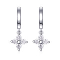 S925 Sterling Silver 0.1ct D Color VVS1 Moissanite Clover Hoop Earrings 3.8g Platinum Plated GRA Certified Gift Box